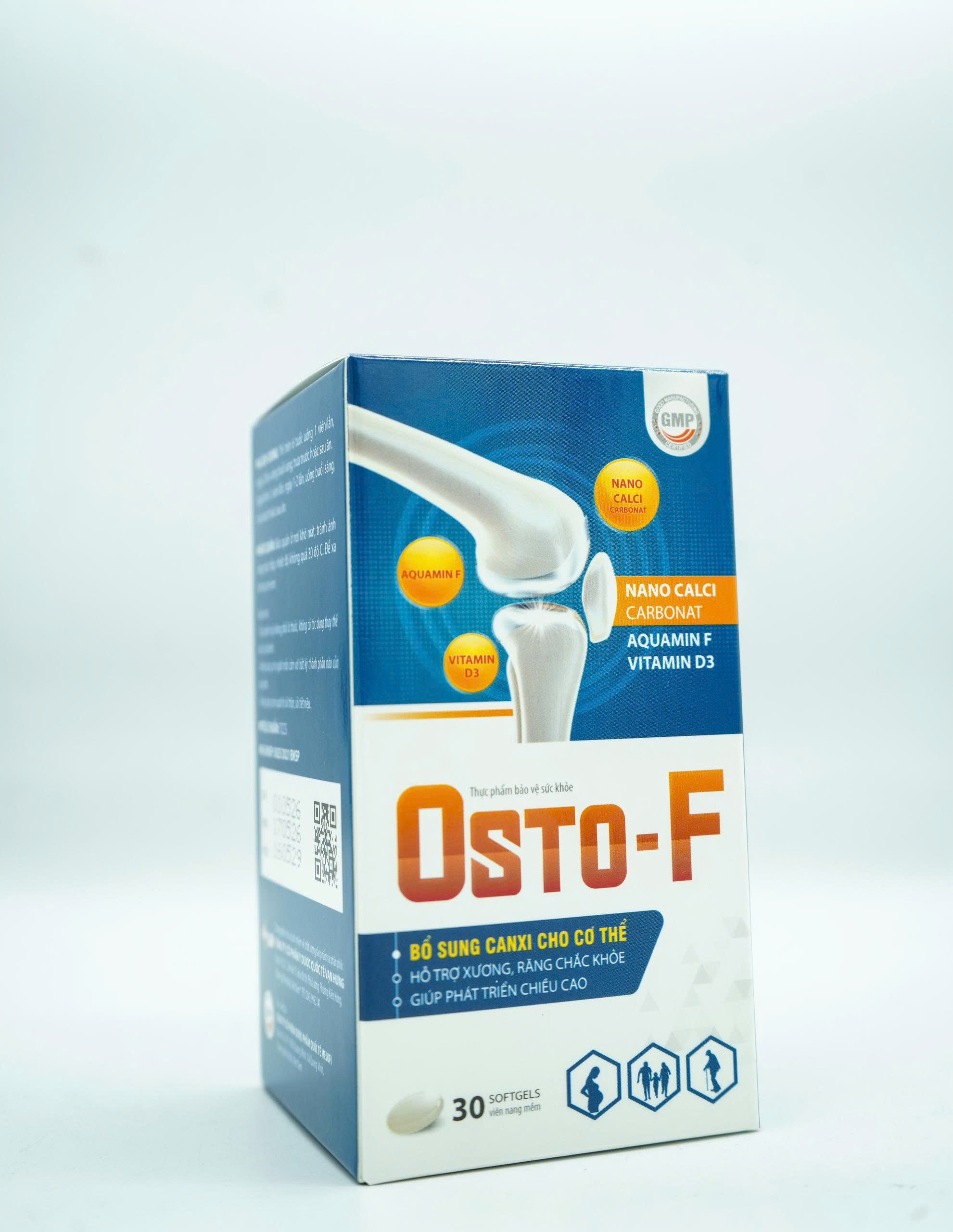 Viên uống OSTO-F - Bổ sung canxi cho cơ thể, hỗ trợ xương răng chắc khỏe và giúp phát triển chiều cao ( Hộp 30 viên)
