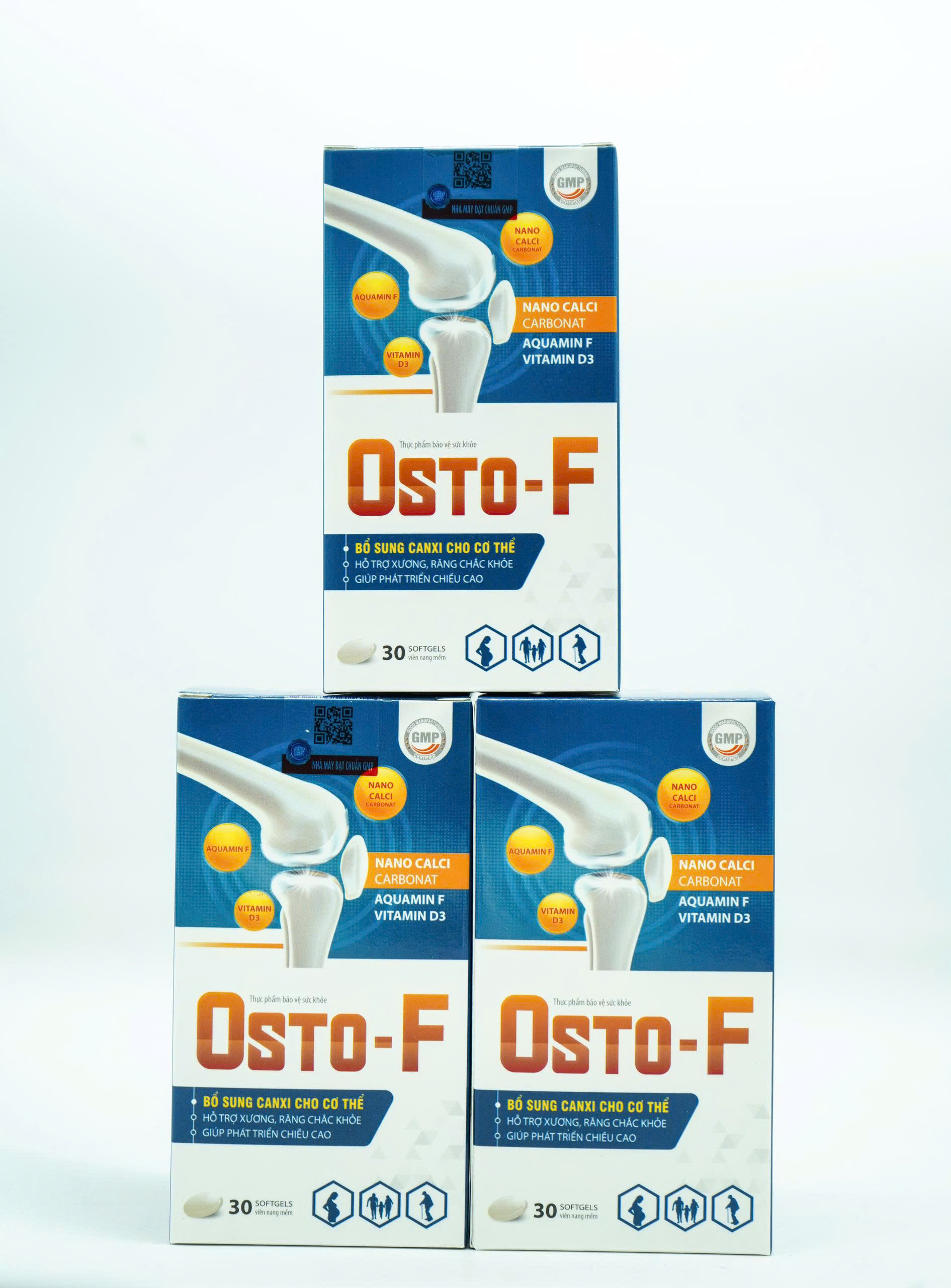 Viên uống OSTO-F - Bổ sung canxi cho cơ thể, hỗ trợ xương răng chắc khỏe và giúp phát triển chiều cao ( Hộp 30 viên)