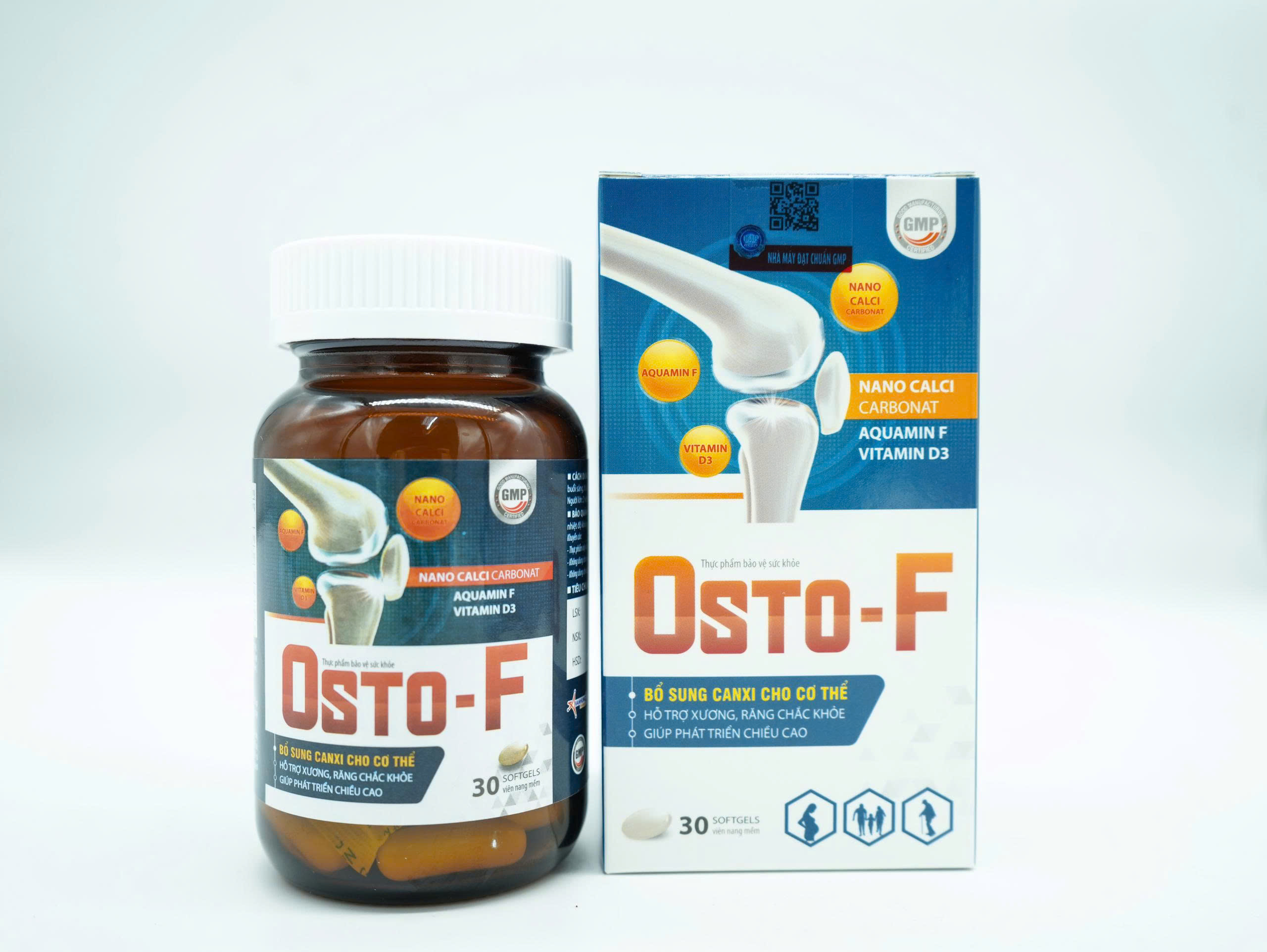 Viên uống OSTO-F - Bổ sung canxi cho cơ thể, hỗ trợ xương răng chắc khỏe và giúp phát triển chiều cao ( Hộp 30 viên)